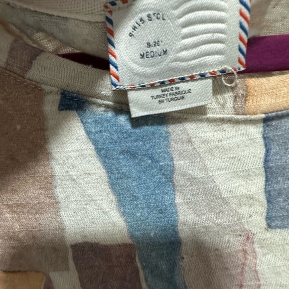 Anthropologie Postmark Cotton Linen Blend Abstract Patterned Women's Top size M - Picture 4 of 5